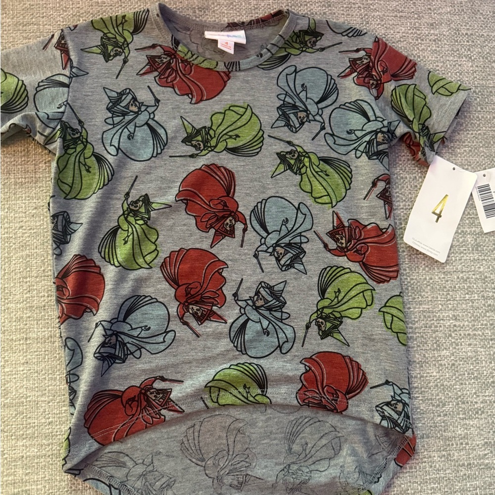 LuLaRoe Kids Shirt with Red, Green, and Blue Patterns